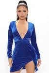 Плаття Sugar Free Deluxe Velvet Mini Dress - Royal стрейч вельвет оксамитове - 4