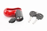 Замок протиугінний на гальмівний диск під ключ, червоно-чорний TY115 - 1
