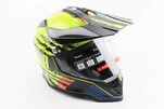 Шлем кроссовый/эндуро/АТV со стеклом BLD-819-7 М (57-58см), ЧЕРНЫЙ/ЖЕЛТО-ОРАНЖЕВЫЙ - 1