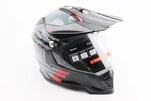 Шлем кроссовый/эндуро/АТV со стеклом BLD-819-7 L (59-60см),  ЧЕРНЫЙ/СЕРО-КРАСНЫЙ - 1