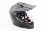 Шлем кроссовый/эндуро/АТV со стеклом BLD-819-7 S (55-56см), ЧЕРНЫЙ матовый - 1
