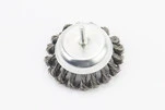 Щітка торцева зі стрижнем 1/4" D-100мм з плетеного дроту 19-7310 - 1
