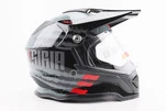 Шлем кроссовый/эндуро/АТV со стеклом BLD-819-7 L (59-60см),  ЧЕРНЫЙ/СЕРО-КРАСНЫЙ - 3