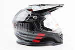 Шлем кроссовый/эндуро/АТV со стеклом BLD-819-7 М (57-58см),  ЧЕРНЫЙ/СЕРО-КРАСНЫЙ - 3