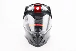 Шлем кроссовый/эндуро/АТV со стеклом BLD-819-7 М (57-58см),  ЧЕРНЫЙ/СЕРО-КРАСНЫЙ - 4