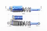 Амортизатор задній GY6 - 345мм*d61мм (втулка 12мм / втулка 10мм) газовий регул., графіт-синій к-кт 2шт - 2