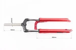 Вилка 26 "амортизаційна, без різьби 1-1/8" (28,6мм), шток 190мм, з ходом 60мм, Disk-brake, червона YS-3041 - 3