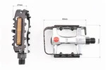 Педали MTB 9/16" (102x62x24mm) алюминиевые, серебристо-чёрные NWL-91K - 2