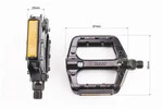 Педали MTB широкие 9/16" (109x93x25mm) алюминиевые, чёрные WP625 - 2