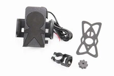 Тримач телефону на кермо + USB зарядка (мін. ширина телефону 45мм, макс. ширина 110мм)