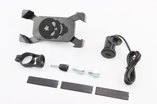 Тримач телефону на кермо + USB зарядка, з подовжувачами дзеркал (мін. габарит телефону 60 * 124мм, макс. габарит 80 * 160мм)