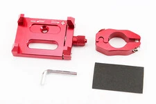 Тримач телефону на кермо металевий, ширина 50-100мм регульована, Червоний