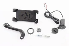 Тримач телефону на кермо з чорним малюнком, кріплення під дзеркало + USB зарядка (мін. Розмір телефону 60 * 124мм, макс. Розмір 80