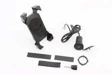 Тримач телефону на кермо з червоним малюнком + USB зарядка (мін. розмір телефону 60*124мм, макс. розмір 80*160мм), тип 1