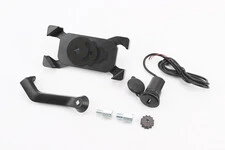 Тримач телефону на кермо з чорним малюнком, кріплення під дзеркало + USB зарядка (мін. розмір телефону 60*124мм, макс. розмір