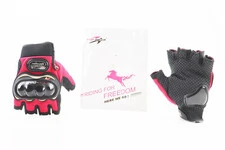 Перчатки мотоциклетні без пальців L-Червоні, тип 2