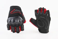 Перчатки мотоциклетні без пальців XL-Чорно-Червоні, тип 2
