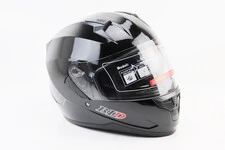 Шлем интеграл, закрытый (сертификация DOT)+откидные очки BLD-M67 М (57-58см), ЧЕРНЫЙ глянец