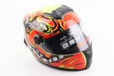 Шлем интеграл, закрытый+очки BLD-М61 S (55-56см), ЖЕЛТО-ОРАНЖЕВЫЙ "Buffalo"