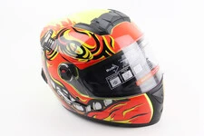 Шлем интеграл, закрытый+очки BLD-М61 М (57-58см), ЖЕЛТО-ОРАНЖЕВЫЙ "Buffalo"