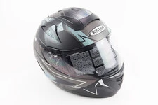 Шолом інтеграл, закритий+відкидні окуляри ZS-806F Solid M, ЧОРНИЙ мат з малюнком