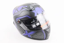 Шлем интеграл, закрытый+очки BLD-М61 S (55-56см), ЧЕРНО-СИНИЙ