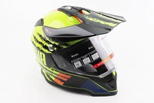 Шлем кроссовый/эндуро/АТV со стеклом BLD-819-7 S (55-56см), ЧЕРНЫЙ/ЖЕЛТО-ОРАНЖЕВЫЙ