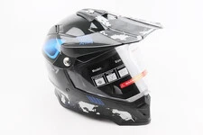 Шлем кроссовый/эндуро/АТV со стеклом BLD-819-7 S (55-56см),  ЧЕРНЫЙ/СЕРО-СИНИЙ