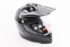 Шлем кроссовый/эндуро/АТV со стеклом BLD-819-7 М (57-58см), ЧЕРНЫЙ глянец