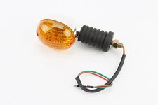 Поворот "ОВАЛ" большой хром., длинная ножка, тёмно-оранжевое стекло