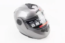 Шлем модуляр, закрытый с откидным подбородком+откидные очки BLD-159 М (57-58см), СЕРЫЙ глянец