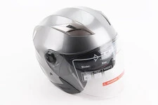 Шолом відкритий+відкидні окуляри BLD-708 S (55-56см), СІРИЙ глянець