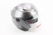 Шолом відкритий+відкидні окуляри BLD-708 М (57-58см), СІРИЙ глянець