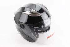 Шолом відкритий+відкидні окуляри BLD-708 S (55-56см), ЧОРНИЙ глянець