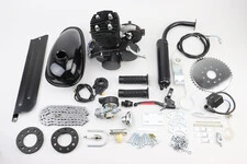 Двигун велосипедний 2Т з ручним стартером + комплект для встановлення, ЧОРНИЙ