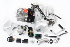 Двигун мопедний в зборі 110куб (Delta) - "механіка" + карбюратор, комутатор, котушка, реле: поворотів, стартера, напруги (без нап.