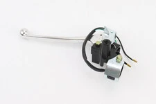 Важіль керма лівий з кріпленням під дзеркало (М8 права) GY6 50-100, важіль з стоянковим гальмом, ХРОМ