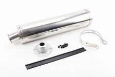 УЦІНКА STORM Глушник ПРЯМОТОЧНИЙ без коліна 420*100мм TUNING, ХРОМ тип 2 (без прокладки)