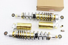 Амортизатор задній JH/CB/CG - 340мм*d60мм (втулка 12мм / втулка 10;12мм) газовий регул., хром к-кт 2шт