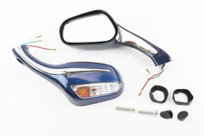 УЦЕНКА Зеркала к-кт "STORM" темно-синие с поворотами, м8 (дефекти покраски, небольшие сколы на стекле)