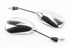 УЦЕНКА Зеркала к-кт DIO- хром "капли", м10 "компакт" (под покраску, есть царапины, см. фото)