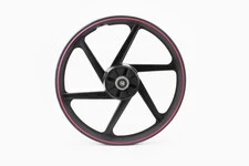 Диск задний литой 1,6-17" ALPHA/ACTIVE "лучи", черный с красной полосой