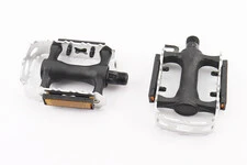 Педалі MTB 9/16" (95x65x30mm) пластико-алюмінієві, сріблясто-чорні (без підшипників)