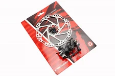 Гальмо Disk-brake заднє (F180/R160мм)+диск 160мм, кріпл. 6 болтів, чорне DSC310