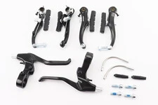 Гальмо V-brake 110мм (2 колеса) з ручками, алюмінієве, чорне 10DG/483D