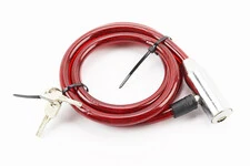 Замок металевий протиугінний тросовий 1500х12мм під ключ, різні кольори