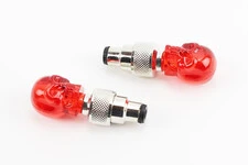 Колпачок ниппеля "череп" 1 диод (красный) к-кт, JY-503Z