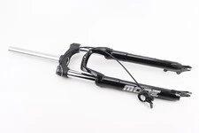 Вилка 27,5" амортизаційна, без різьби 1-1/8" (28,6мм), шток 255мм, з ходом 100мм, Disk-brake, пружинно-оливна, виносний Lockout,