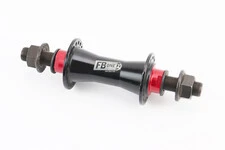 Втулка передня BMX алюмінієва 14Gx36H, 2 пром-підшипники 6902 2RS, вісь 14мм, кріпл. гайка, чорно-червона FB-A275В