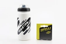 Фляга пластикова 600мл, з захисною кришкою, біло-чорна SWB-528-M